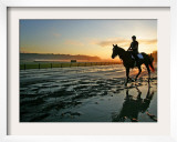 An Unidentified Horse and Rider on the Track at Belmont Park in Elmont, New York, June 9, 2006 Framed Photographic Print by Ed Betz