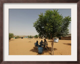 Guard from the Sudanese Liberation Movement and Sudanese Policemen Outside a Polling Station Framed Photographic Print