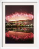 Fireworks Explods over National Stadium During the Opening Ceremony of Beijing 2008 Olympics Framed Photographic Print