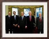 President-elect Barack Obama with All Living Presidents Smiling, January 7, 2009 Framed Photographic Print