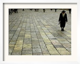 An Orthodox Israeli Jew Walks Across the Plaza Next to the Western Wall Framed Photographic Print