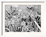 U.S. Serviceman Attend a Protestant Service Aboard a Landing Craft Before the D-Day Invasion Framed Photographic Print