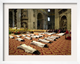 34 Deacons of the Rome Diocese Lay Before Pope John Paul II Framed Photographic Print