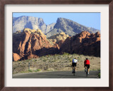 Two Cyclists, Red Rock Canyon National Conservation Area, Nevada, May 6, 2006 Framed Photographic Print by Jae C. Hong