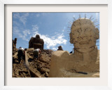 A Sand Sculpture is Seen at the Sand Sculpture Festival in Zeebrugge, Belgium, July 10, 2004 Framed Photographic Print by Yves Logghe