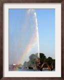 A Rainbow is Seen Behind Alster Lake in Downtown Hamburg, Northern Germany, September 12, 2006 Framed Photographic Print by Fabian Bimmer