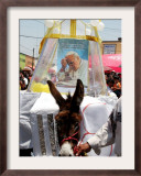 The Residents of Otuma, Mexico Decorate a Donkey with a Popemobile Framed Photographic Print by Marco Ugarte
