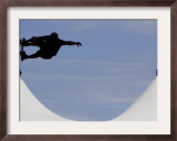 Competitor Performs During a Vertical International Skateboard Competition in Rio De Janeiro Framed Photographic Print
