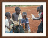 Children Play with Water Near a Zimbabwean Movement for Democratic Change (MDC) Election Rally Framed Photographic Print