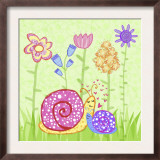 Snail Family in Garden Posters