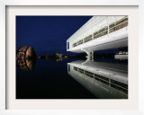 Lights Reflect Off a Railroad Bridge on the Grounds of Bill Clinton's Presidential Library Framed Photographic Print