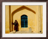 Beggar Girl Waits for Pilgrims Coming to Pray in Graveyard behind Sakhys Shrine, Kabul, Afghanistan Framed Photographic Print