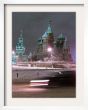A Car Rides by the Moscow Kremlin Framed Photographic Print
