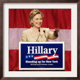 Sen. Hillary Clinton Addresses Supporters at the New York Women for Hillary Luncheon Framed Photographic Print