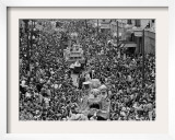 Mardi Gras Revelers Gather at St. Charles Street Framed Photographic Print