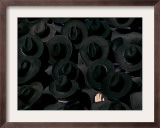 Ultra Orthodox Jewish Men Look on as They Watch the Burial of Prominent Jewish Rabbi Shlomo Wolbe Framed Photographic Print