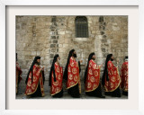 Greek Orthodox Bishops at Easter Mass, Jerusalem, Israel Framed Photographic Print by Emilio Morenatti