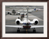 Airplanes Waiting to Take Off from Laguardia Airport, Carrying Travelers for Thanksgiving Holiday Framed Photographic Print