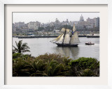 US-Flagged Vessel Amistad Nears the Port of Havana Framed Photographic Print