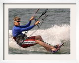 Democratic Presidential Candidate Sen. John Kerry, D-Mass., Kite Surfs Framed Photographic Print