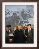 Former Soviet Leader Mikhail Gorbachev and Others During the Commemorations of Fall of Berlin Wall Framed Photographic Print