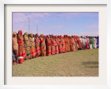 Somali Women in Colorful Dress Come out to Support the Transitional Federal Government Framed Photographic Print