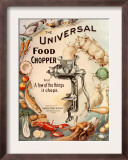 Food Choppers Mincers the Universal Cooking Appliances Gadgets, USA, 1890 Prints