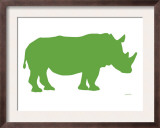 Green Rhino Print by  Avalisa