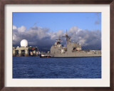 Sea Based X-Band Radar Dome Modeled by the Setting Sun at Pearl Harbor Naval Shipyard Poster by Stocktrek Images 