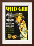 Wild Girl, Charles Farrell, Joan Bennett, 1932 Poster Wild Girl, Charles Farrell, Joan Bennett, 1932 Poster