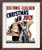 Christmas in July, Dick Powell, Ellen Drew on Window Card, 1940 Posters