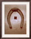 Lucky Horse Shoe on Dusty Rose Metallic I Print