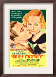 Brief Moment, Gene Raymond, Carole Lombard on Midget Window Card, 1933 Art