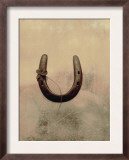 Lucky Horse Shoe on Dusty Rose Metallic III Prints