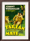 Tarzan and His Mate, Johnny Weissmuller, Maureen O'sullivan, 1934 Posters