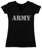 Juniors: V-Neck- Lyrics To The Army Song Shirt