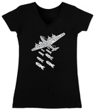 Juniors: V-Neck- Drop Beats Not Bombs Tshirt
