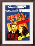 Keeper of the Flame, Spencer Tracy, Katharine Hepburn on Midget Window Card, 1942 Print