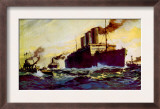 World War I American Transport Ship Bringing Troops to England, 1918 Posters by Fred J. Hoertz