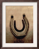 Lucky Horse Shoe on Dusty Rose Metallic II Prints