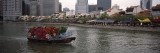 Decorated Boat in a River With Buildings in The Background, Boat Quay, Singapore River, Singapore Vinilos decorativos por Panoramic Images