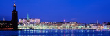 Buildings at The Waterfront Lit Up at Night, Stockholm, Sweden Wall Decal by  Panoramic Images