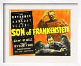 Son of Frankenstein, Boris Karloff, Boris Karloff, Basil Rathbone, Bela Lugosi, 1939 Art