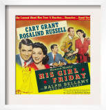 His Girl Friday, Cary Grant, Rosalind Russell, 1940 Print