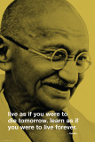 Gandhi-Live Forever Affiches