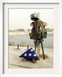 Fallen Soldier's Gear, Camp Baharia, Iraq, June 12, 2007 Posters by Stocktrek Images 