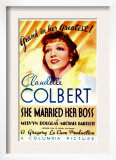 She Married Her Boss, Claudette Colbert on Midget Window Card, 1935 Posters