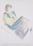 Celia Wearing Checkered Sleeves Lámina coleccionable por David Hockney