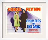 Footsteps in the Dark, Brenda Marshall, Errol Flynn, 1941 Poster