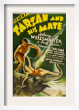 Tarzan and His Mate, Johnny Weissmuller, Maureen O'sullivan, 1934 Print